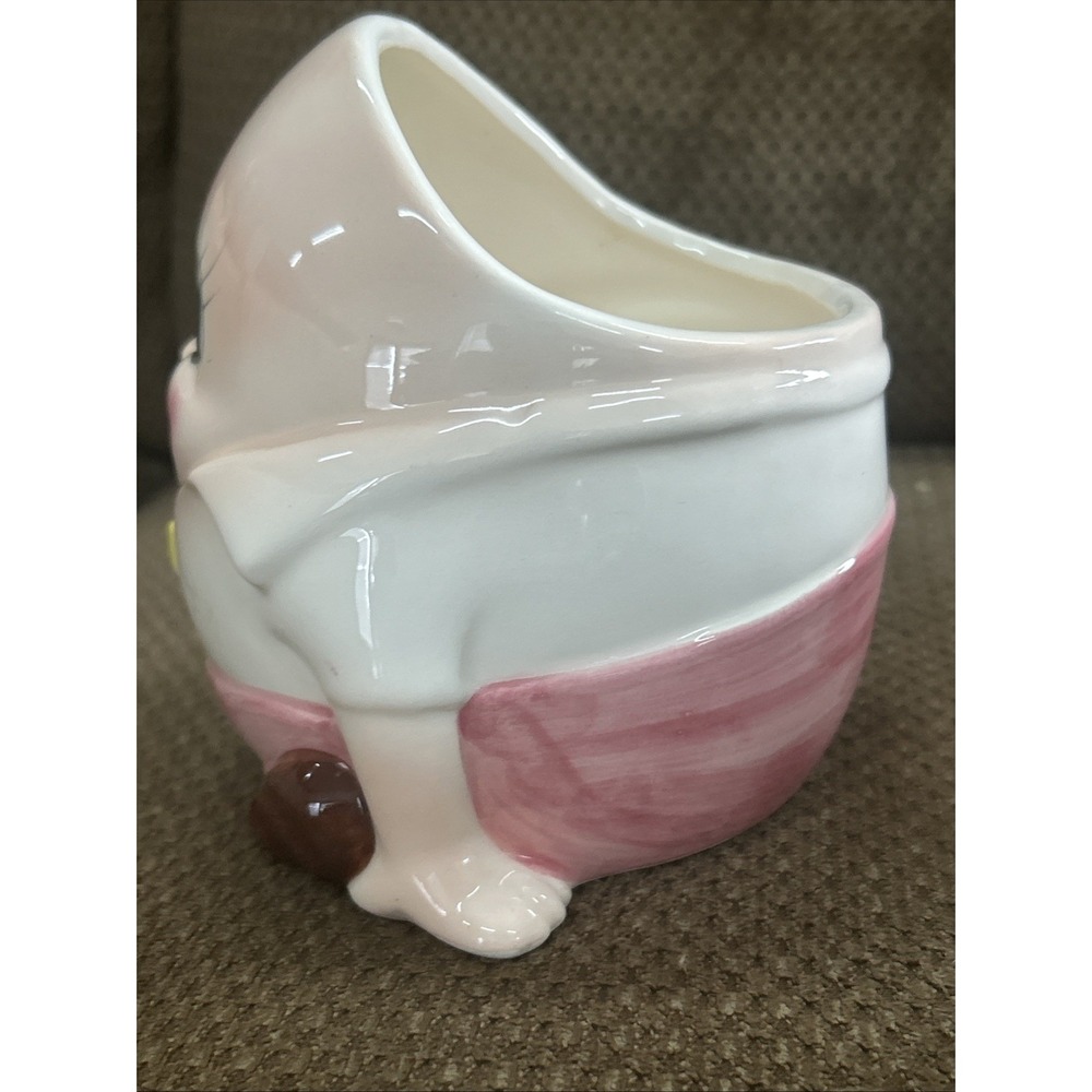 Vintage Humpty Dumpty Ceramic Planters Set of 2 Pink Blue Nursery Rhyme Kitsch - Picture 5 of 16